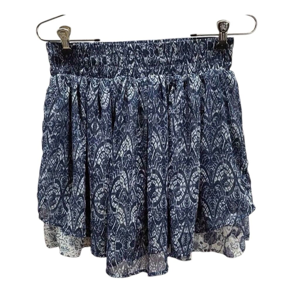 Converse One Star Blue Paisley Ruffle Mini Skirt - Juniors Size 14
